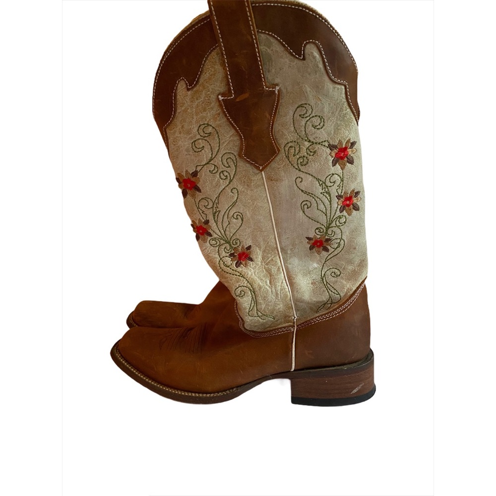 Corral Red Floral Cowboy Boots Size 8.5 - Picture 4 of 13